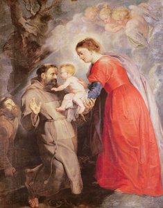 De Maagd presenteert het kind Jezus aan Sint Franciscus, 1618